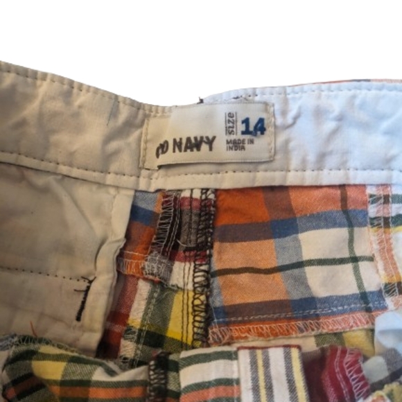 Old Navy Preppy Multi-Color Patchwork Shorts/Boys 14 - Picture 3 of 11